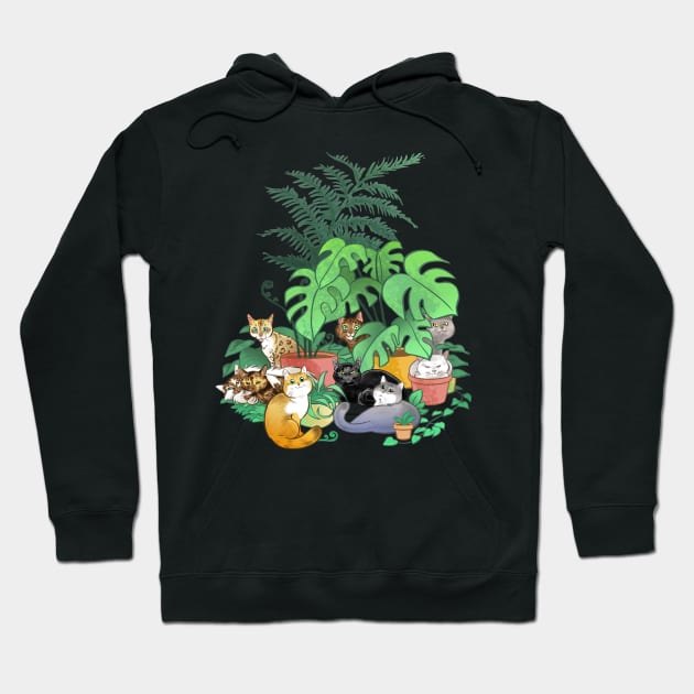 Cats and House Plants Hoodie by aimeekitty